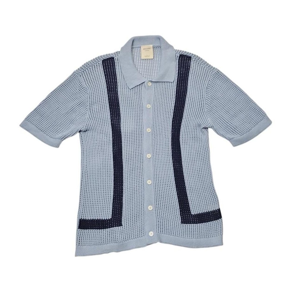 Men's Massive Luxury Knit Button Up Shirt Size:Large